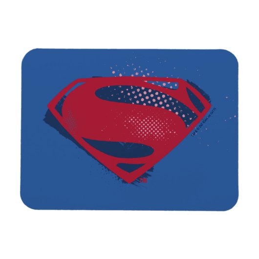 Magnet Flexible Ligue de Justice | Symbole Superman brosse et demi (Horizontal)