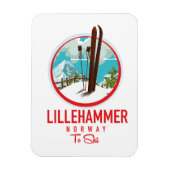 Magnet Flexible Lillehammer Norvège logo Ski (Vertical)