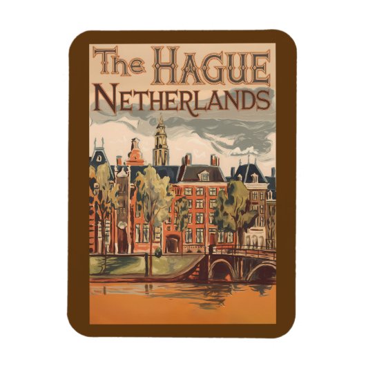 Magnet Flexible L'illustration de La Haye Pays-Bas (Vertical)