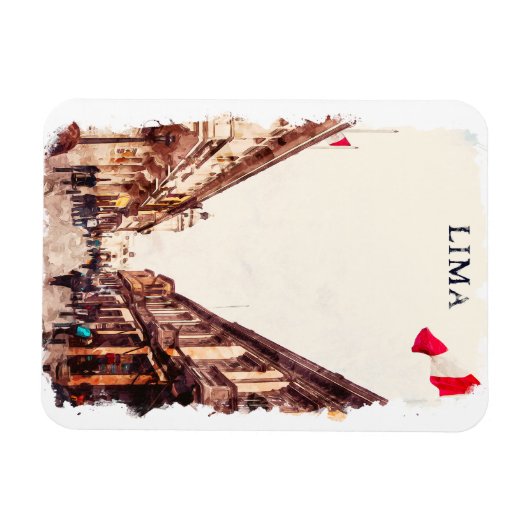 Magnet Flexible Lima Pérou Architecture Voyage (Horizontal)