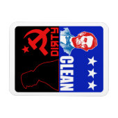 Magnet Flexible Lincoln contre Trump Clean vs Dirty (Horizontal)