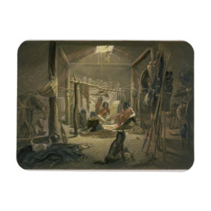 Magnet Flexible L'intérieur de la hutte d'un chef de Mandan, plat