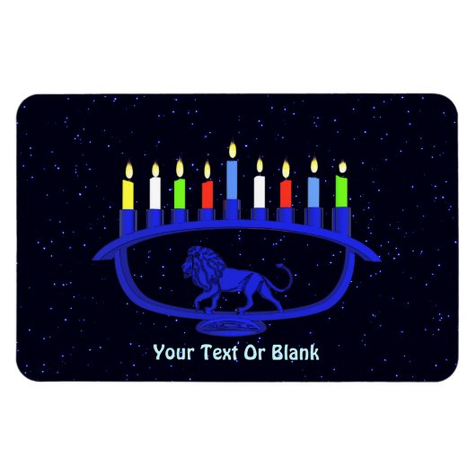 Magnet Flexible Lion bleu Menorah (Horizontal)