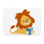Magnet flexible Lion en lion de lecture mignonne (Horizontal)