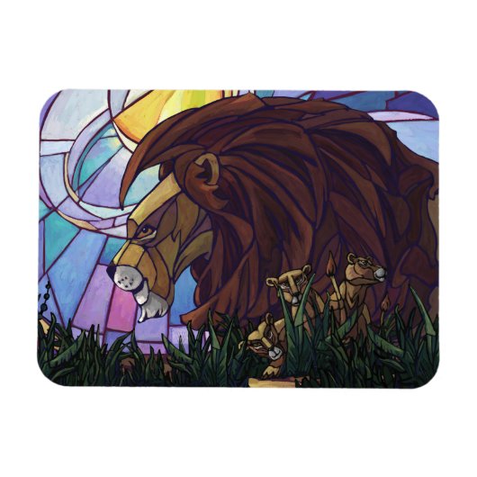 Magnet Flexible Lion et petits (Horizontal)