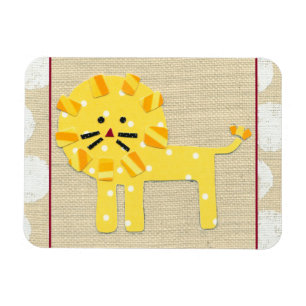 Magnet Flexible Lion jaune avec Pois blancs