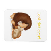 Magnet Flexible Lion mignon et petit aimant "Best papa ever" (Horizontal)
