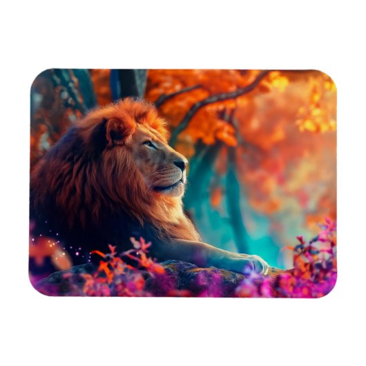 Magnet Flexible Lion royal dans la conception de la forêt enchanté (Horizontal)