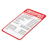 Magnet Flexible Liste des coordonnées d'urgence (Côté Gauche)