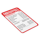 Magnet Flexible Liste des coordonnées d'urgence (Côté Droit)