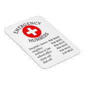 Magnet Flexible Liste des numéros de téléphone d'urgence (Côté Droit)