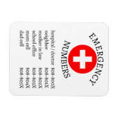 Magnet Flexible Liste des numéros de téléphone d'urgence (Horizontal)