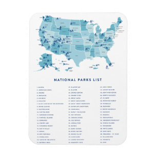 Magnet Flexible Liste des parcs nationaux aux États-Unis