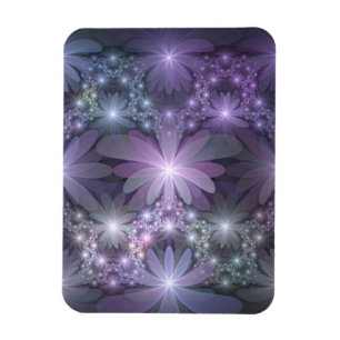 Magnet Flexible Lit de fleurs tendance brillant art fractal abstra