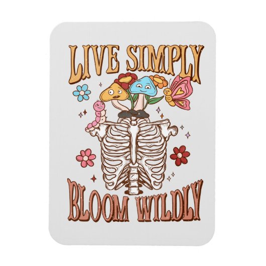 Magnet Flexible Live Simply, Bloom Wiltly - Skeleton & Champignons (Vertical)