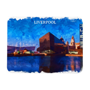 Magnet Flexible Liverpool Angleterre Panorama View Peinture