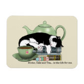 Magnet Flexible Livres Thé Chat Cute (Horizontal)