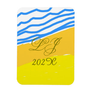 Magnet Flexible LJ Monogramme Elégant Moderne Plage Mariage