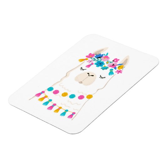 Magnet Flexible Llama florale mignonne (Côté Gauche)