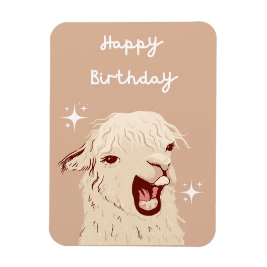 Magnet Flexible Llama Joyeux Anniversaire (Vertical)