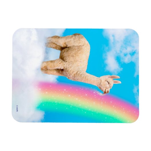 Magnet Flexible Llama Licking Rainbow (Horizontal)