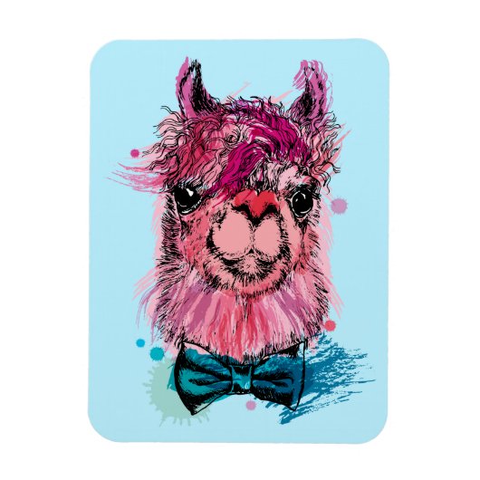 Magnet Flexible Llama rose mignonne (Vertical)