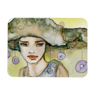 Magnet Flexible llustration d'une belle, sensible fille