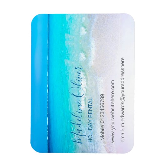 Magnet Flexible Location vacances Ocean Wave Beach Blue Modern (Vertical)