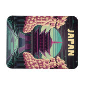 Magnet Flexible LoFi Vaporwave Retro 80s Temple japonais Sakura (Horizontal)