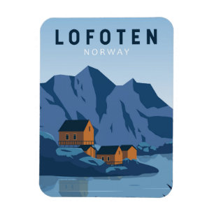 Magnet Flexible Lofoten Norvège Travel Art Vintage