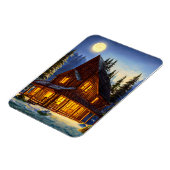 Magnet Flexible Log Cabine Dans Les Bois Paysage Neige Art (Côté Gauche)