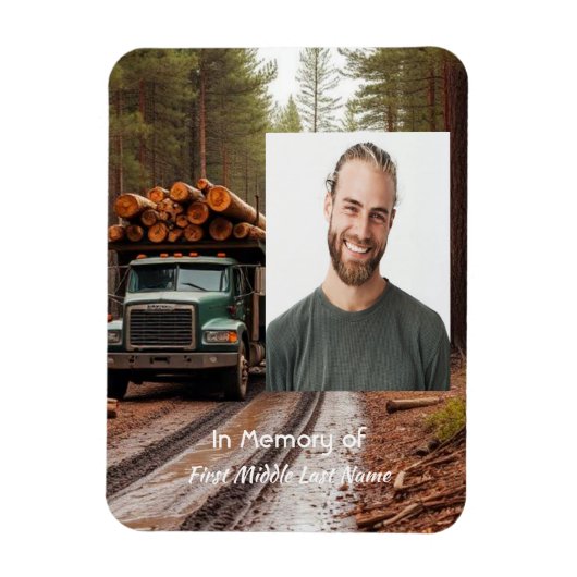 Magnet Flexible Log Haul Driver  Memorial Keepsake  (Vertical)