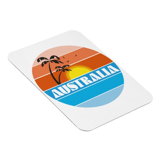 Magnet Flexible logo australien rétro coucher de soleil 80s (Côté Droit)