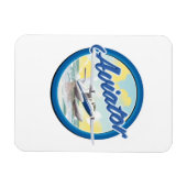 Magnet Flexible Logo bleu d'hydravion d'aviateur (Horizontal)