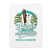 Magnet Flexible logo de Badger Mountain Waterville Washington Ski (Vertical)
