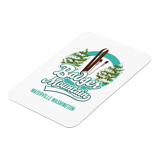 Magnet Flexible logo de Badger Mountain Waterville Washington Ski (Côté Gauche)