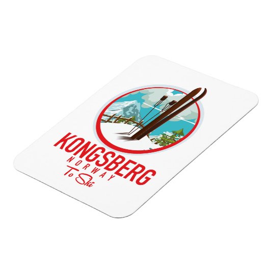 Magnet Flexible Logo de Kongsberg Norway Ski (Côté Gauche)