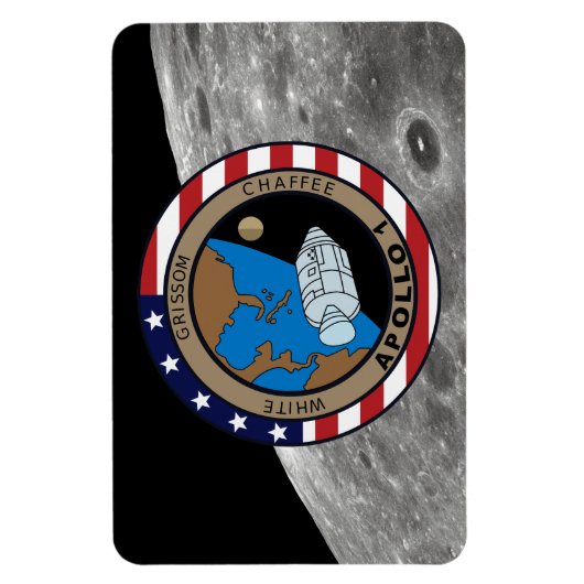 Magnet Flexible Logo de patchs de mission Apollo 1 (Vertical)