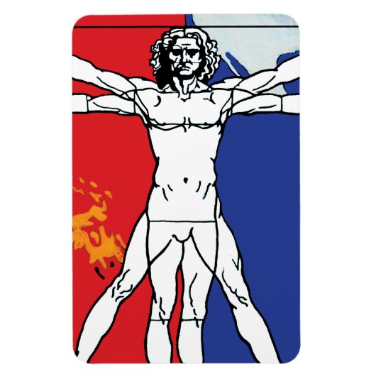 Magnet Flexible Logo de patchs de mission de Skylab 2 Vitruvian Ma (Vertical)