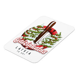 Magnet Flexible Logo de ski de Gaiziņkalns Lettonie