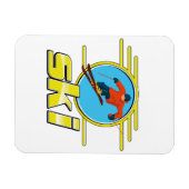 Magnet Flexible Logo de ski rétro 90 (Horizontal)