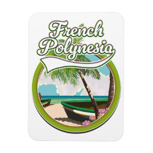 Magnet Flexible Logo de voyage de la Polynésie française.