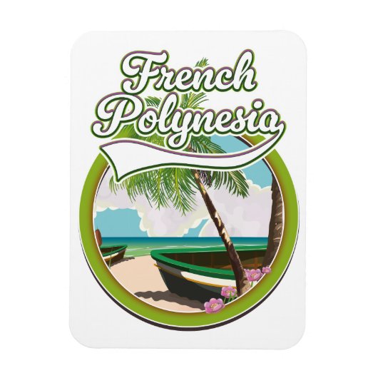 Magnet Flexible Logo de voyage de la Polynésie française. (Vertical)