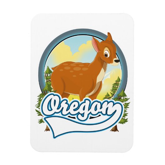 Magnet Flexible Logo de voyage Oregon Deer (Vertical)