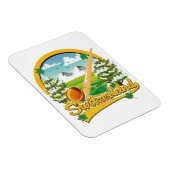 Magnet Flexible logo de voyage rétro alphorne suisse (Côté Droit)