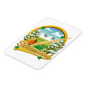 Magnet Flexible logo de voyage rétro alphorne suisse (Côté Gauche)