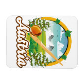 Magnet Flexible Logo de voyage rétro Autriche (Horizontal)