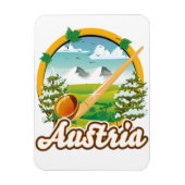 Magnet Flexible Logo de voyage rétro Autriche (Vertical)