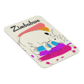 Magnet Flexible Logo de voyage rétro du Zimbabwe (Côté Droit)