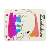 Magnet Flexible Logo de voyage rétro du Zimbabwe (Horizontal)